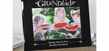 Personalised Black Glass Grandkids 5 x 7 Photo