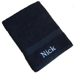 Personalised Black Hand Towel