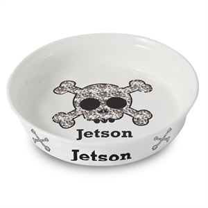 Personalised Bling Skull Pet Bowl