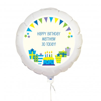 Personalised Blue Presents Balloon