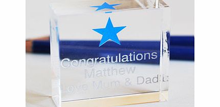 Personalised Blue Star Medium Crystal Token