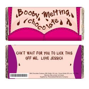 Personalised Booby Melting Chocolate Bar
