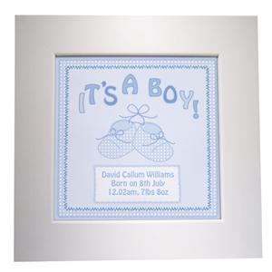 Personalised Bootee Its a Boy Canvas