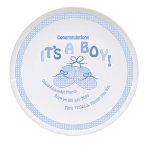 Bootee Its a Boy Plate