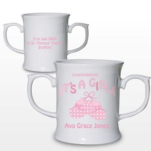 Personalised Bootee Its a Girl Loving Mug