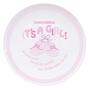 Bootee Its a Girl Plate