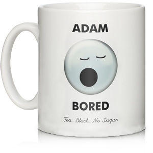 Personalised Bored Emotion Mug