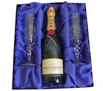 personalised Bottle of Champagne with Crystal