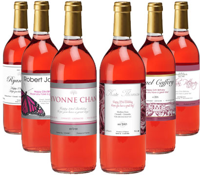 personalised Bottle of Rose Wine