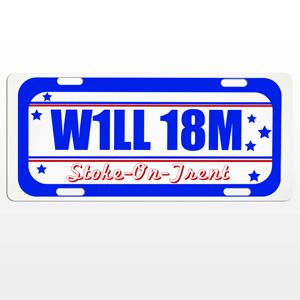 Personalised Boys License Plate