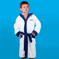 Personalised Boys White Robe