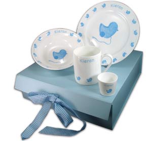 Personalised Breakfast Set - Blue Chick Design