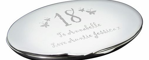 Personalised Butterfly Age Oval Compact