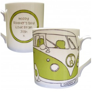 personalised Camper Van Mug - Green