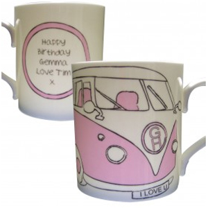 Camper Van Mug - Pink