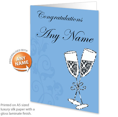 personalised Card - Champagne Congratulations