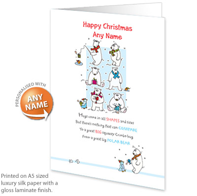 personalised Card - Christmas Polar Bears