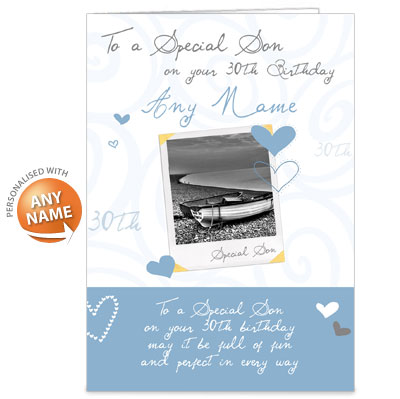 personalised Card - Special Son 30th Birthday