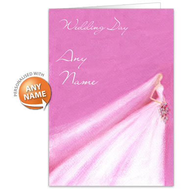 personalised Card - Wedding Day Pink