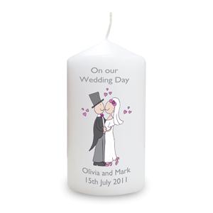 Personalised Cartoon Couple Candle
