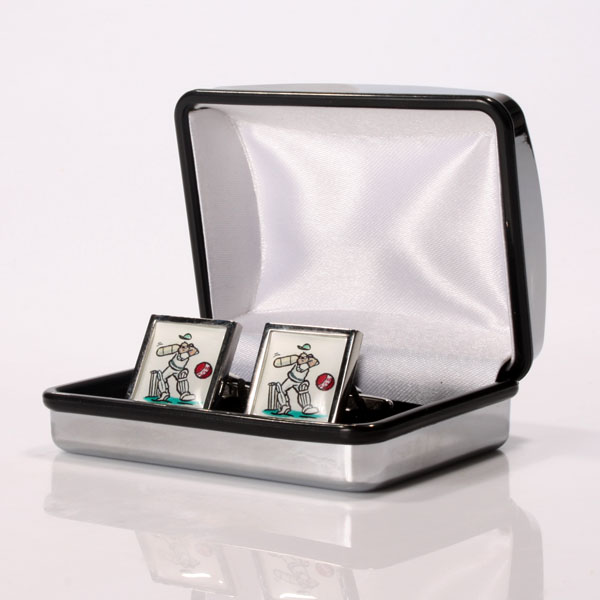 Personalised Cartoon Cricket Cufflinks