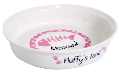 Personalised Cat Bowl - Pink
