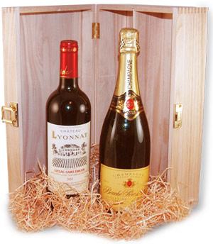 personalised Champagne and Wine Box