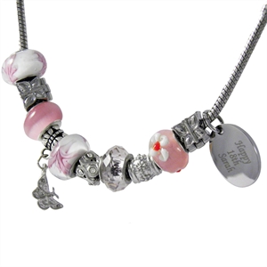 Personalised Charm Necklace - Pink