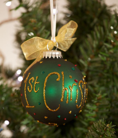 Personalised Christmas Bauble - Green