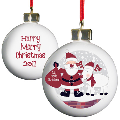 Personalised Christmas Bauble - Santa