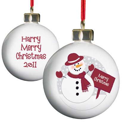 Personalised Christmas Bauble - Snowman