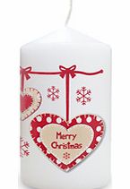 Personalised Christmas Heart Candle