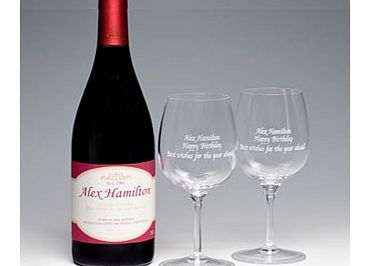 Personalised Christmas Red Wine with Engraved