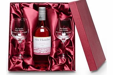 Personalised Christmas Rose Wine with Engraved