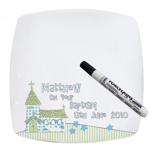 Church Message Plate (Blue)