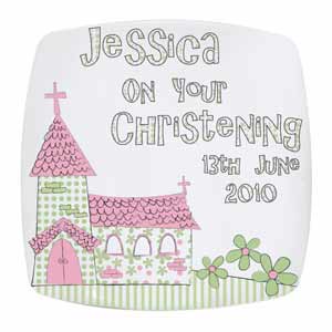personalised Church Message Plate (Pink)