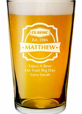 Personalised Classic Pint Glass