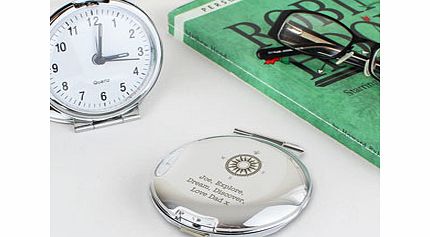 Personalised Compass Round Travel Clock