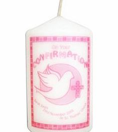 Personalised Confirmation Candle Pink