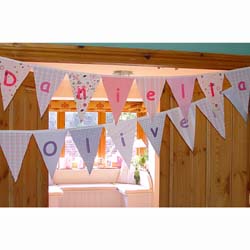 personalised Cotton Bunting Shades of Pink