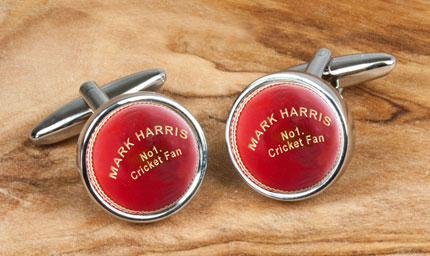 Personalised Cricket Ball Cufflinks