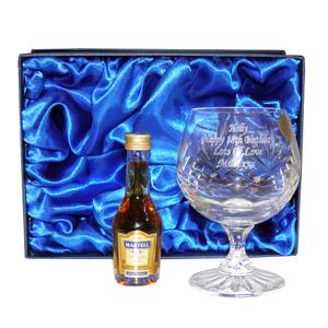 personalised Crystal and Brandy Gift Set