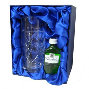 Personalised Crystal and Gin Gift Set