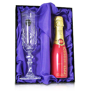 personalised Crystal Champagne Flute and