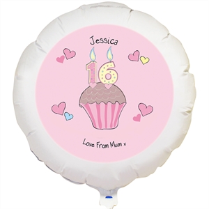 Personalised Cupcake Numbers Helium Balloon