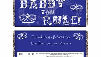 Personalised Daddy You Rule Chocolate Bar