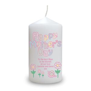 Personalised Daisy Happy Mothers Day Candle