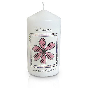 personalised Daisy Message Candle