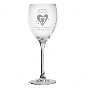Personalised Designer Wine Glass-Hearts