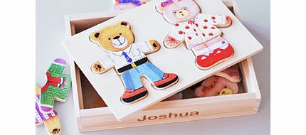 Personalised Dress Up Bears Wooden Puzzle